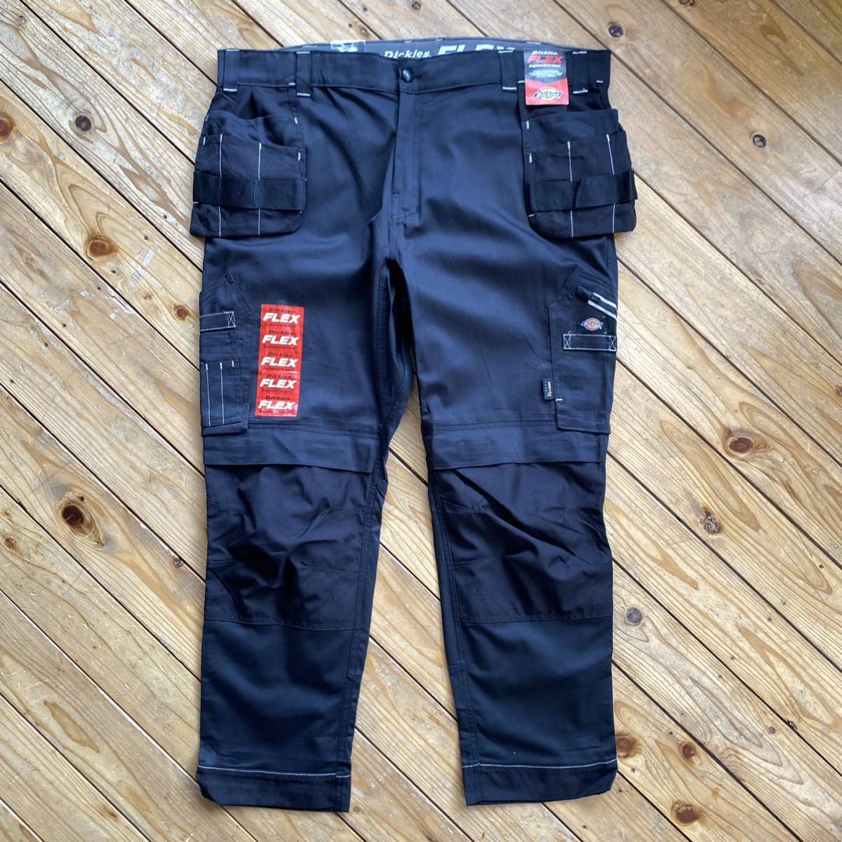 新品 デッドストック Dickies ディッキーズ FLEX Universal Holster Knee Pad Trousers カーゴパンツ メンズ 44×30 ブラック ワーク P0813_画像2