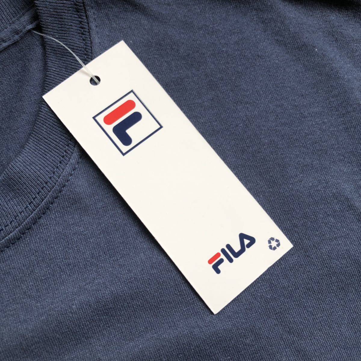 新品 FILA フィラ 半袖Tシャツ メンズ XLサイズ プリント カジュアル スポーツ ストリート タグ付き未使用品 ネイビー USA古着 T1919_画像5