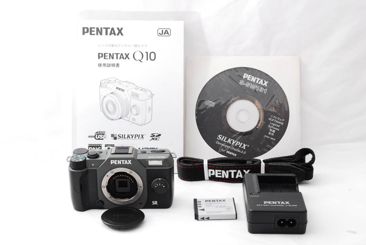 極上品＞【3795ショット！】PENTAX ペンタックス デジタルミラーレス一眼 Q10 ボディ オリーブグリーン×ブラック 