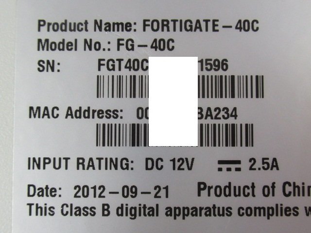 ▲Ω WA 11551♪ 保証有 Fortinet【FG-40C】FortiGate-40C UTM FW：v5.0 ライセンス期限切れ 領収書発行可能・祝10000取引突破!!_画像7