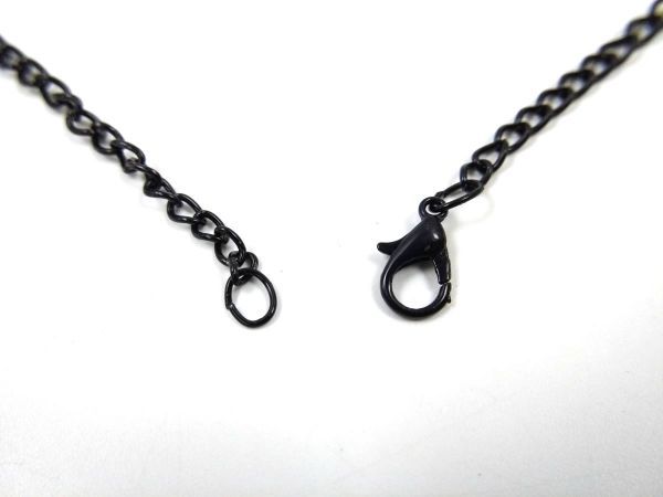  Cross 10 character . necklace pendant stainless steel black 