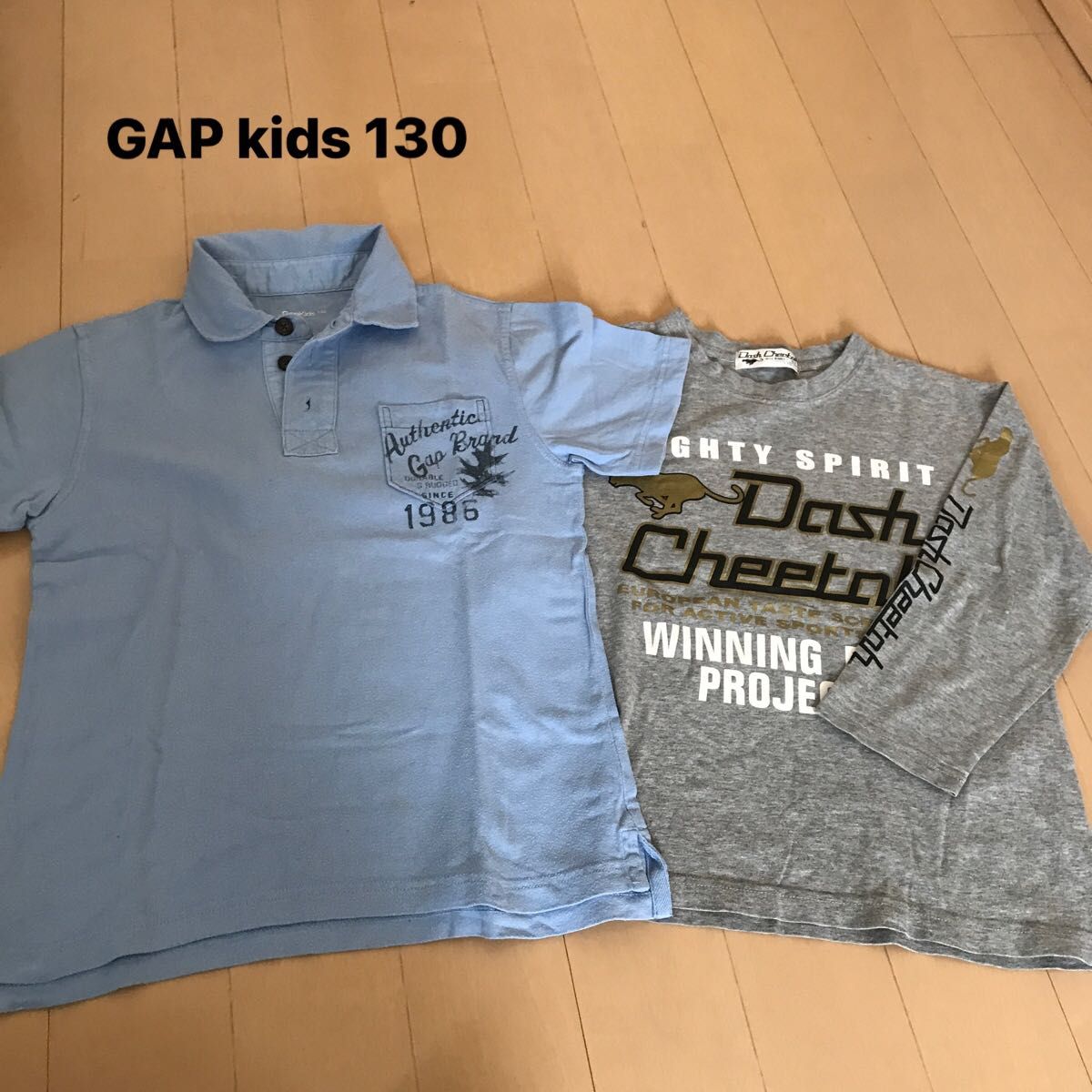 GAPkids 130cm 半袖ポロシャツ 7部丈シャツ2枚組