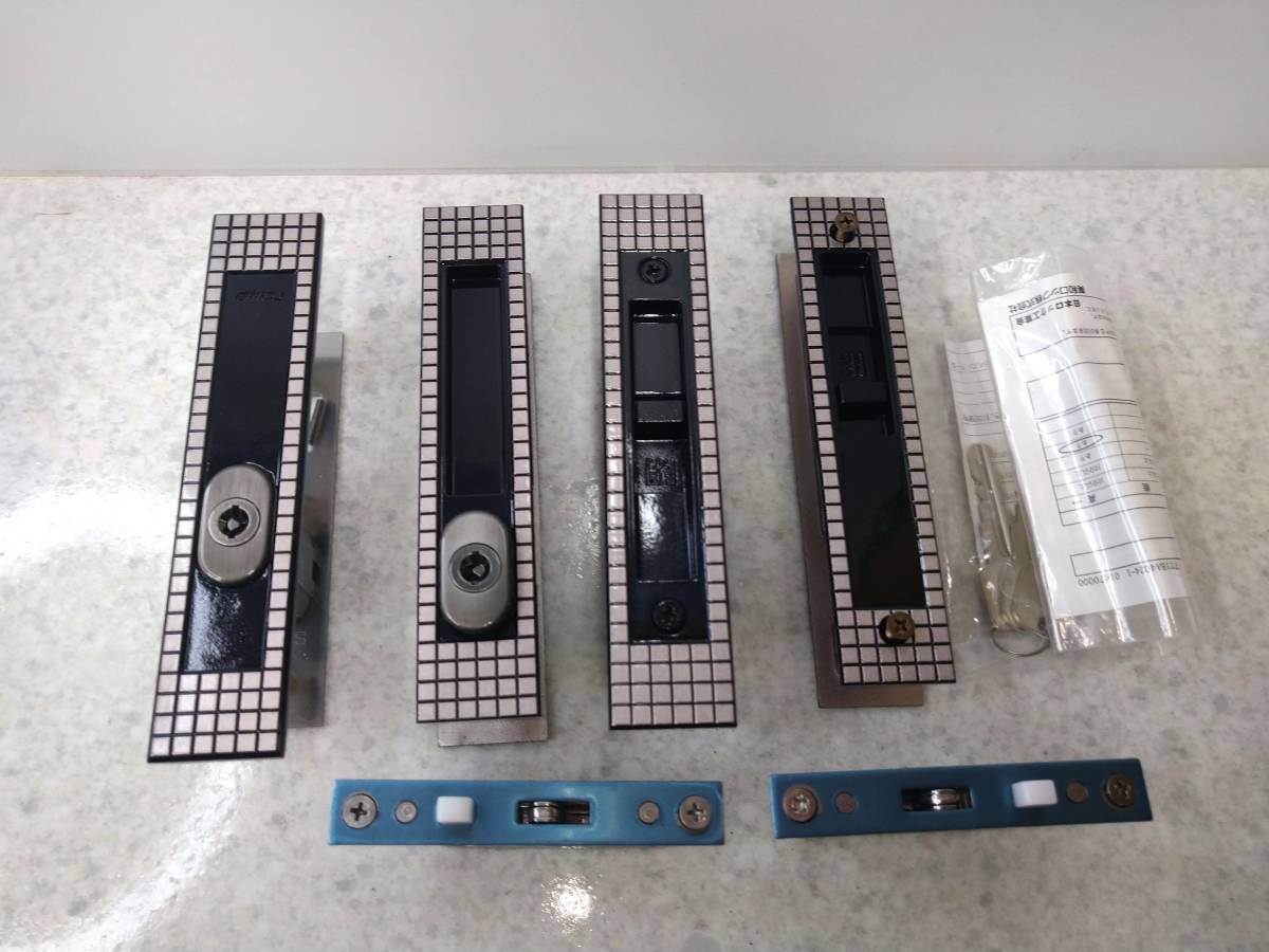 不二サッシ 玄関錠 天山 1TGKB CR0890CB 3点締りセット 戸先及び召合せ錠セット 新品 純正品 4