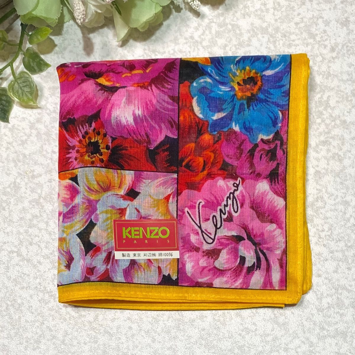 KENZO ハンカチ ケンゾー 高田賢三 未使用 ブランドハンカチ 花 KENZO ハンカチ ケンゾー 高田賢三 未使用 ブランドハンカチ 花