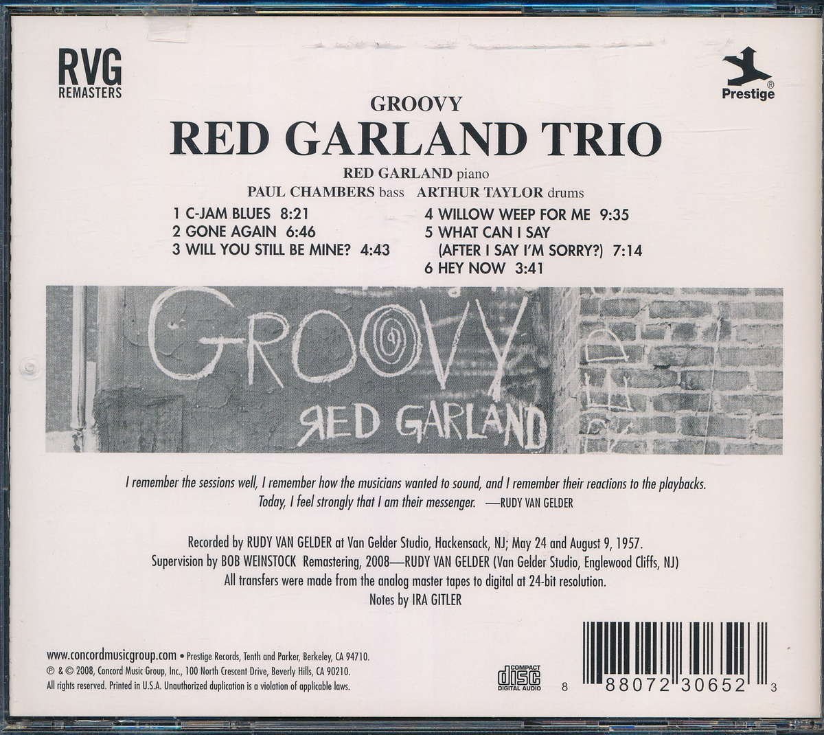 ジャズ輸入盤┃レッド・ガーランド│Red Garlsnd┃グルーヴィー│Groovy┃PrestigePRCD-30652│2008年┃管理6903_画像2