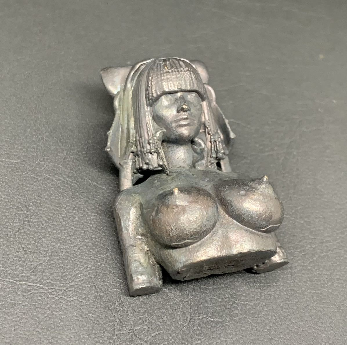 ビンテージ クレオパトラ セクシー オブジェ 置物 銅製 希少品 美女 エジプト 女神 ヌード セクシーガールの画像4