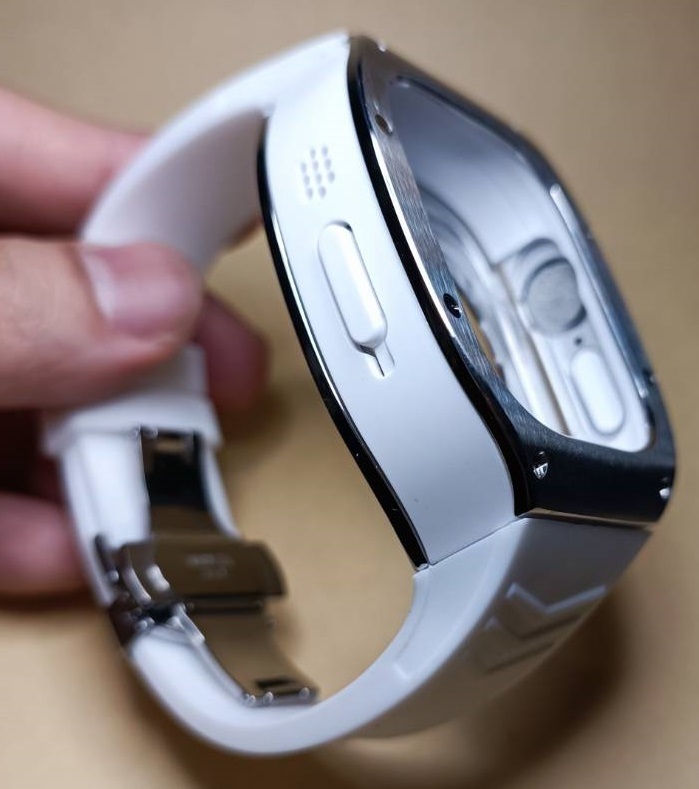銀白 ラバー 49mm apple watch ultra アップルウォッチウルトラ メタル