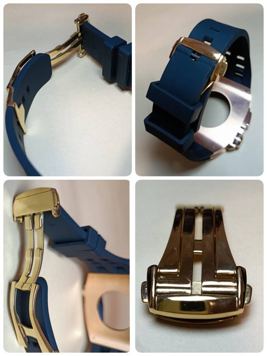  золотой синий Raver 49mm apple watch ultra Apple часы Ultra metal кейс нержавеющая сталь custom golden concept золотой концепция 