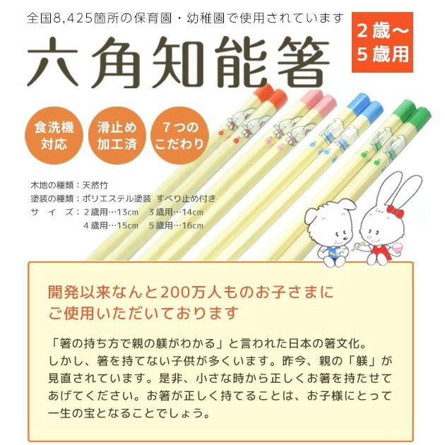 送料無料 正規品 日本製 六角知能箸 5才用 16cm レッド 子供箸 箸匠せいわ 竹箸 国産 六角知能ばし はし 子供用 お子様用 練習 赤色 5歳_画像2