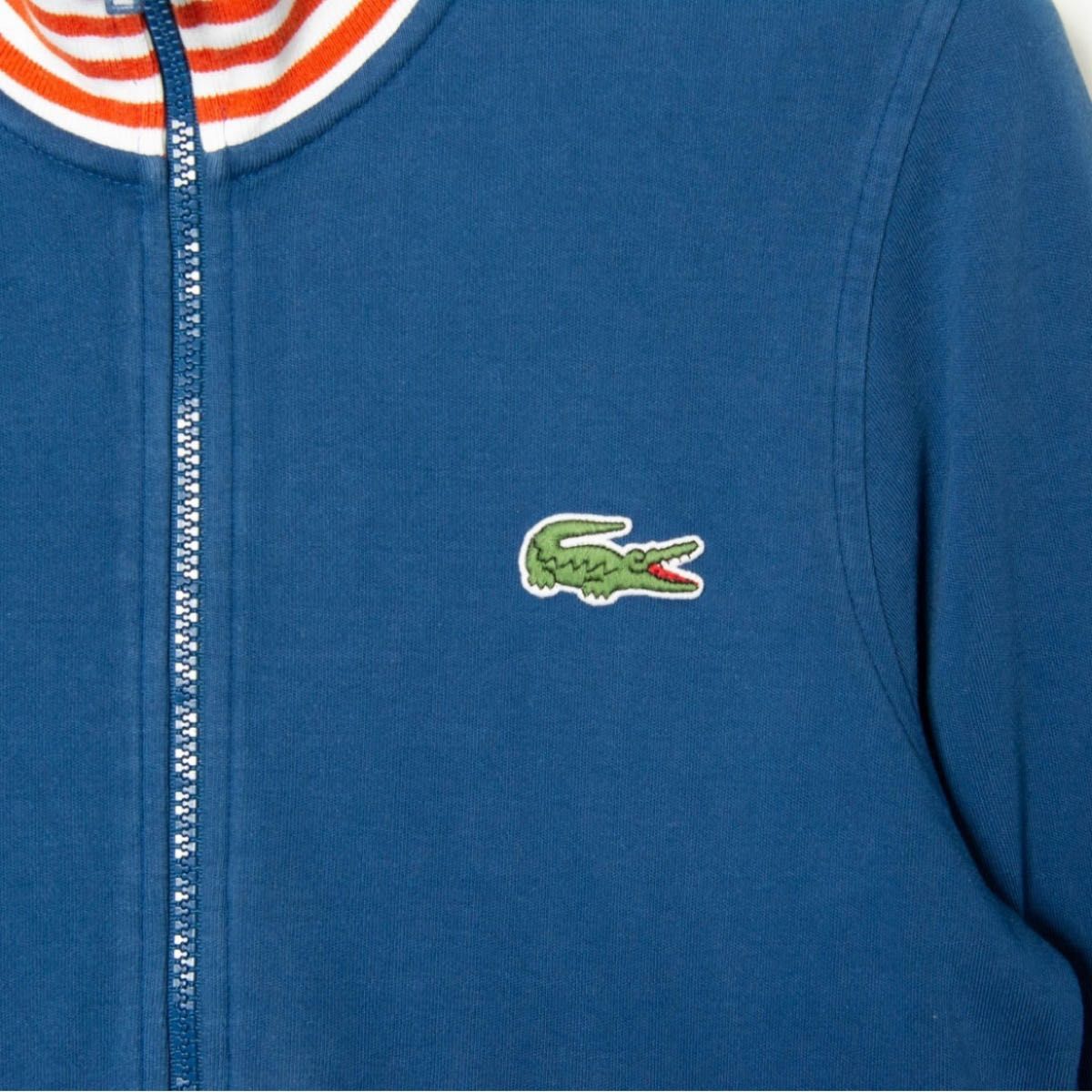 LACOSTE ラコステ トラックジャケット ブルー 青 メンズ 2 コットン スウェット 刺繍 ビッグロゴ 