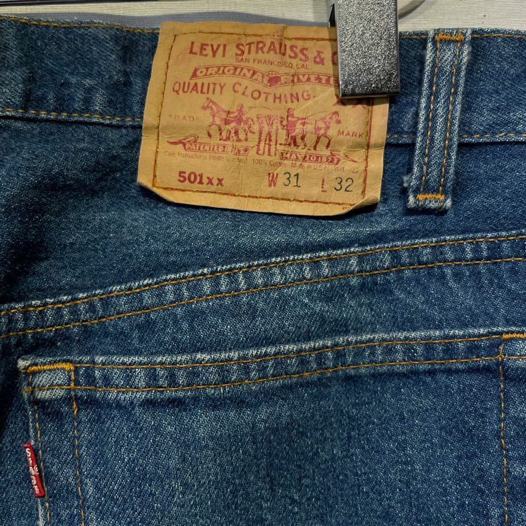 90s Levi’s 501 USA製 W31 デニムパンツ ヒゲ 毛羽残り ヴィンテージ xx_画像7