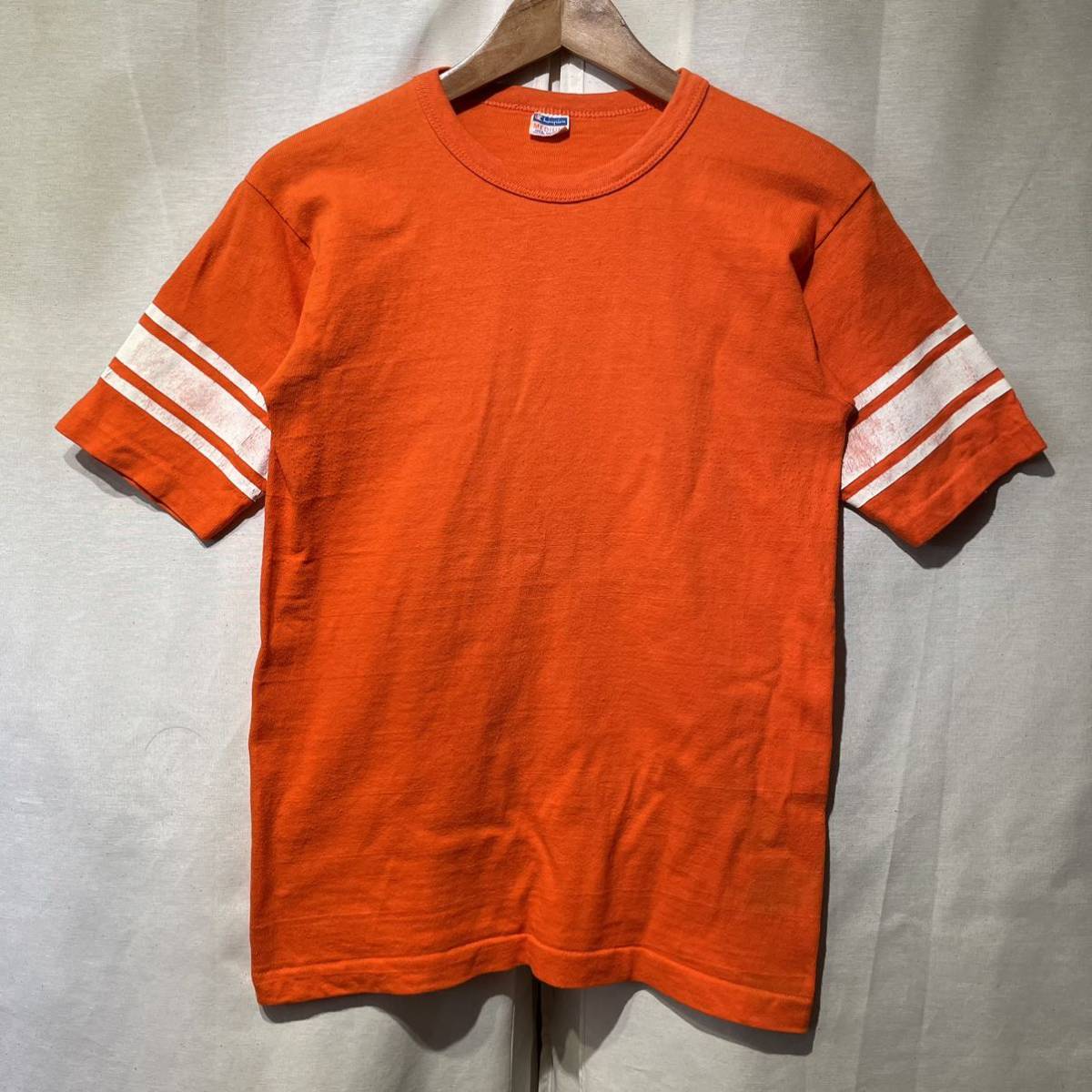 爆買い！ 綿100 フットボールTシャツ M 無地 Champion 70s 希少