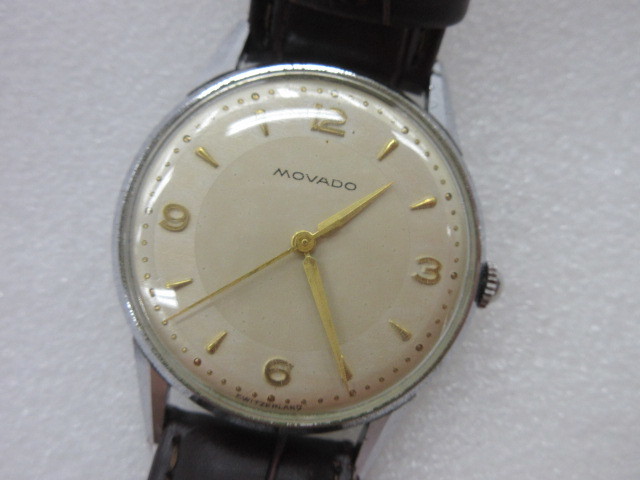 1950年代的OH Hokkaido MOVADO Mobado REF.38660 CAL.C261A手工纏繞雙色面男士 原文:1950年代　ＯＨ済　MOVADO　モバード　REF.38660　CAL.C261A　手巻き　ツートン文字盤　メンズ