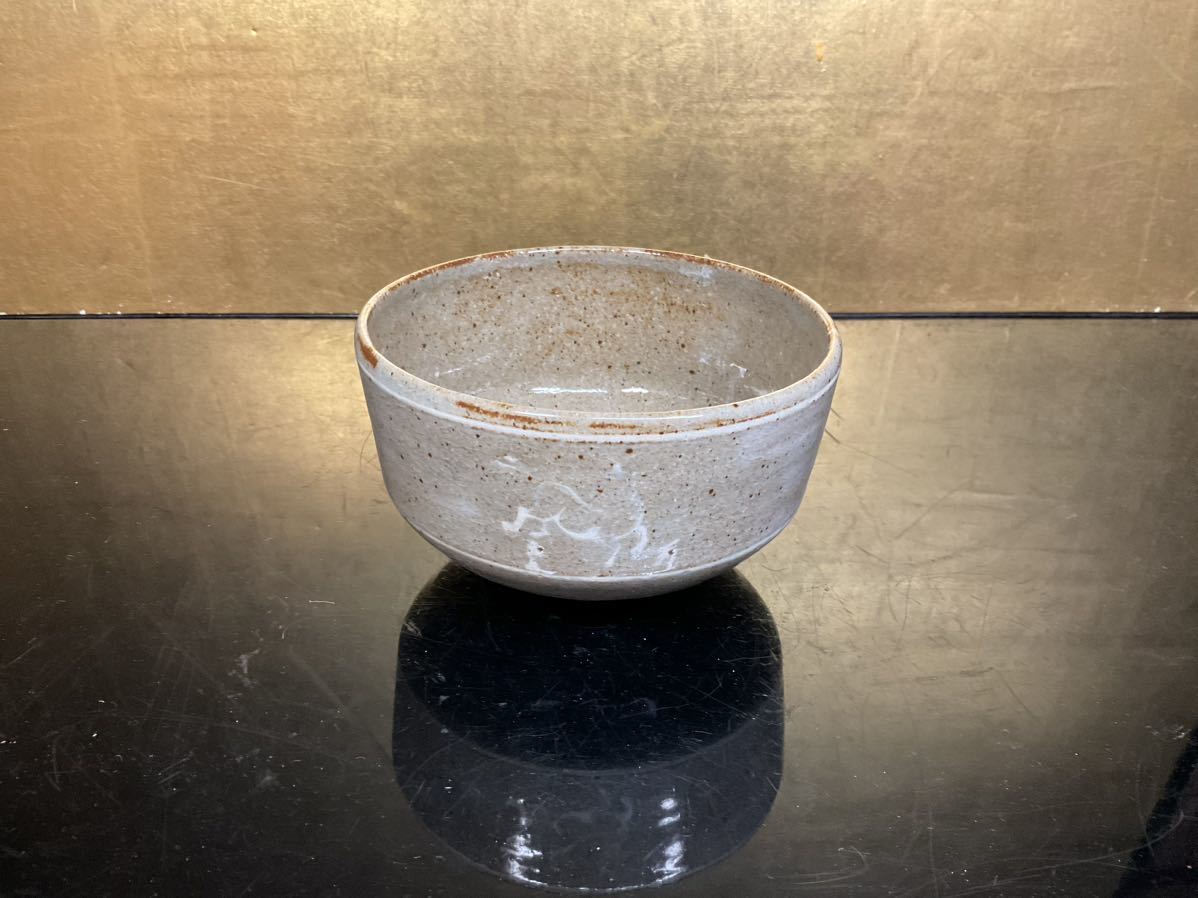 西尾焼 大野正蔵 三島手馬茶碗 共箱 茶道具 時代物 69G-E-2_画像4