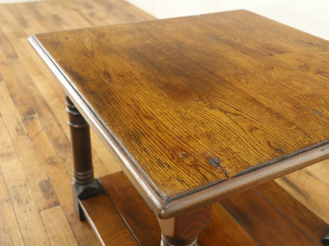 コーヒーテーブル　幅62×奥62×高51cm　正方形　すっきりときれいな印象　ウッドトップ　イギリス家具　アンティークフレックス　58268_画像3