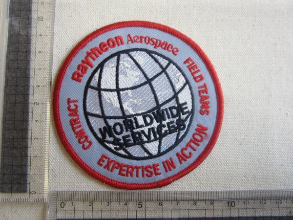 ビンテージ WORD WIDE SERVICES Raytheon 地球 ワッペン/会社 企業 パッチ USA 古着 アメカジ カスタム キャップ 421の画像7