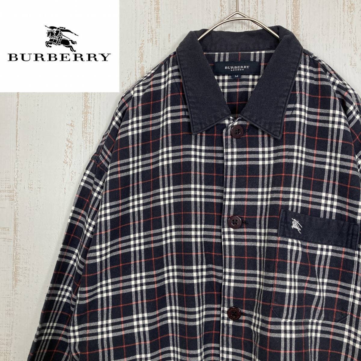 通販激安】 Burberry ロゴ入り 袖ロゴ チェックシャツ バーバリー