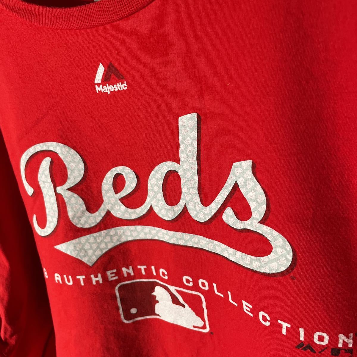 送料無料 ■Majestic MLB■Cincinnati Reds■ビッグサイズ2XL プリントTシャツ チーム半袖Tシャツ Over Size_画像3