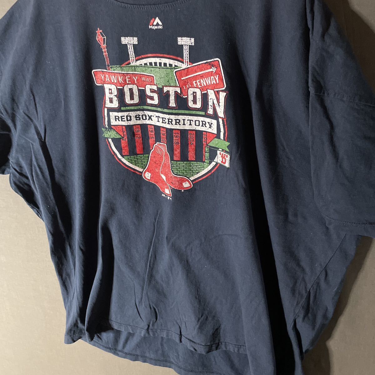 送料無料 ■Majestic/MLB■Boston RED SOX■ビッグサイズ2XL プリントTシャツ チーム半袖Tシャツ Over SizeTの画像4