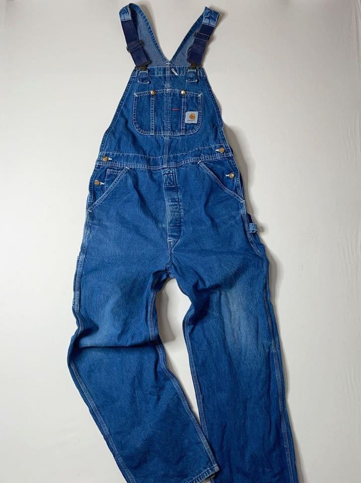 # MADE IN USA#1980 period after half ~# Denim overall ( Carhartt /Carhartt )34 -inch corresponding 