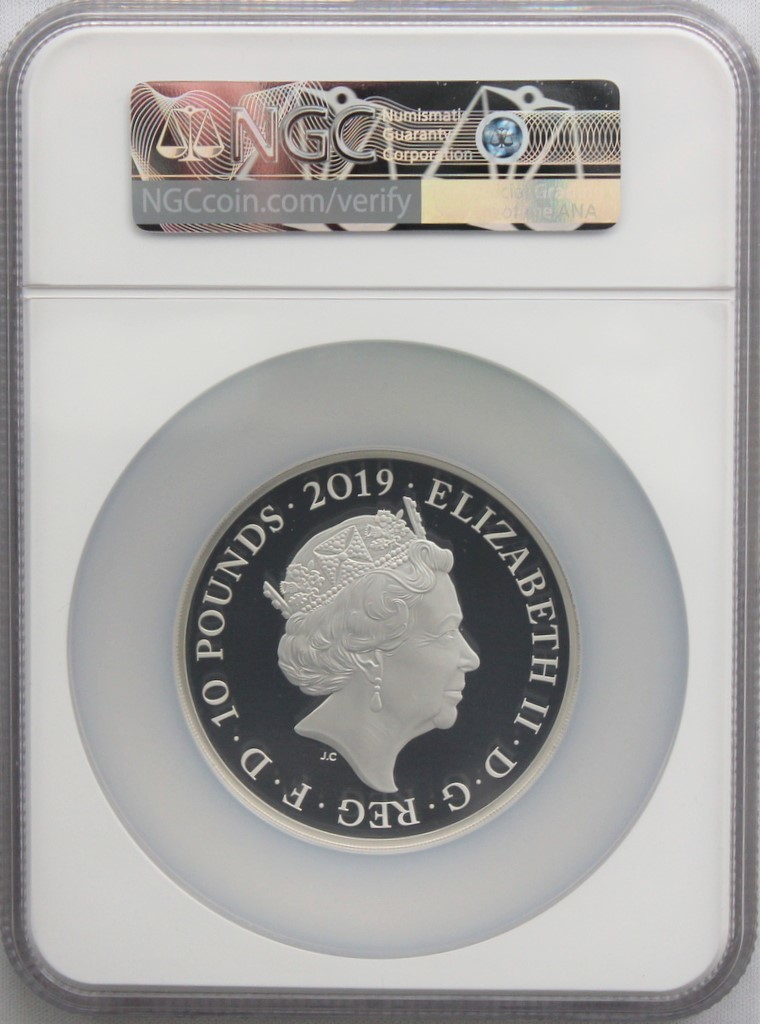 2019年 イギリス ロンドン塔 クラウンジュエル 5オンス 10ポンド 銀貨