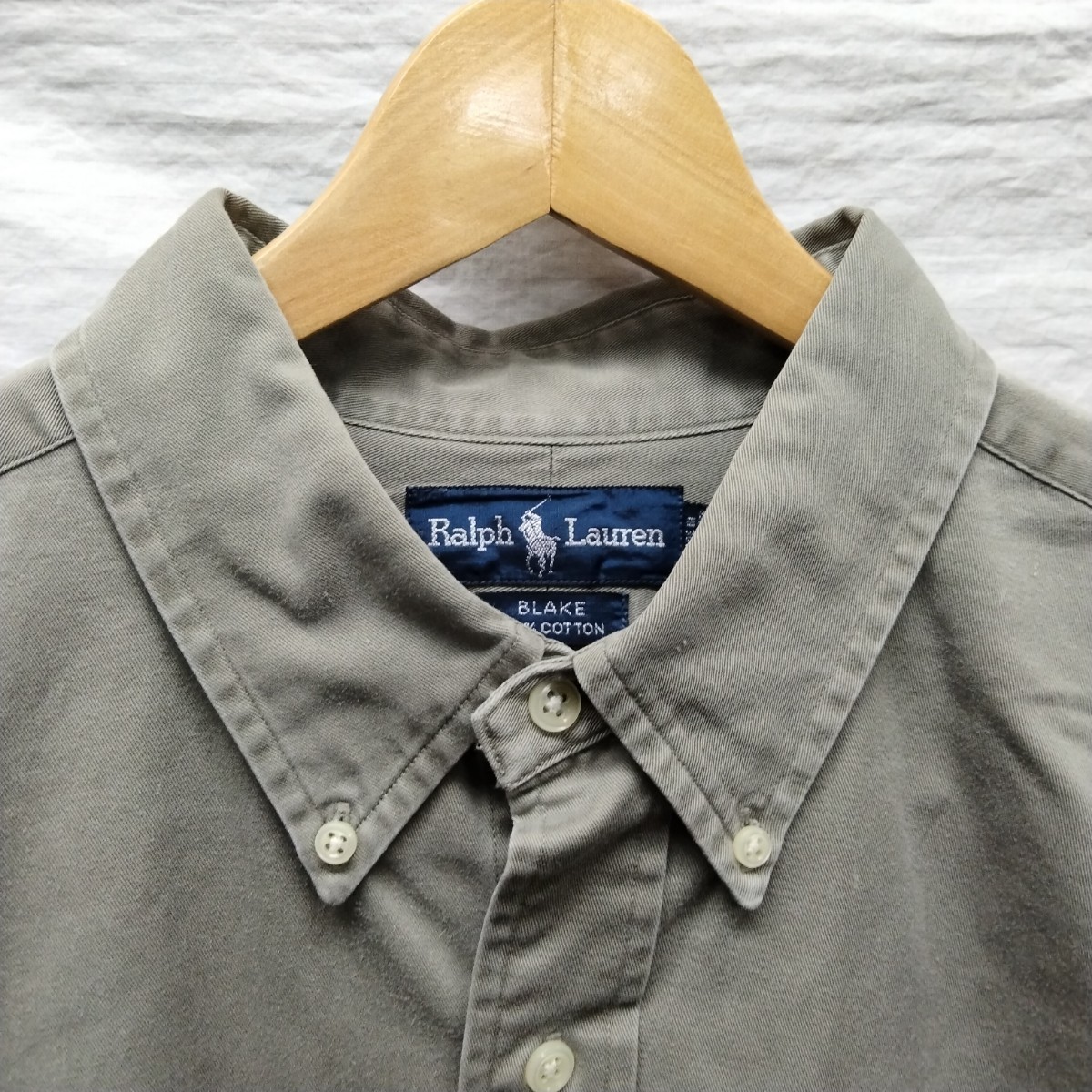 RALPH LAUREN ボタンダウン　長袖　シャツ ラルフローレン コットン　Polo Ralph Lauren ポロ blake cotton twil　オリーブ　肉厚チノ　XL_画像1