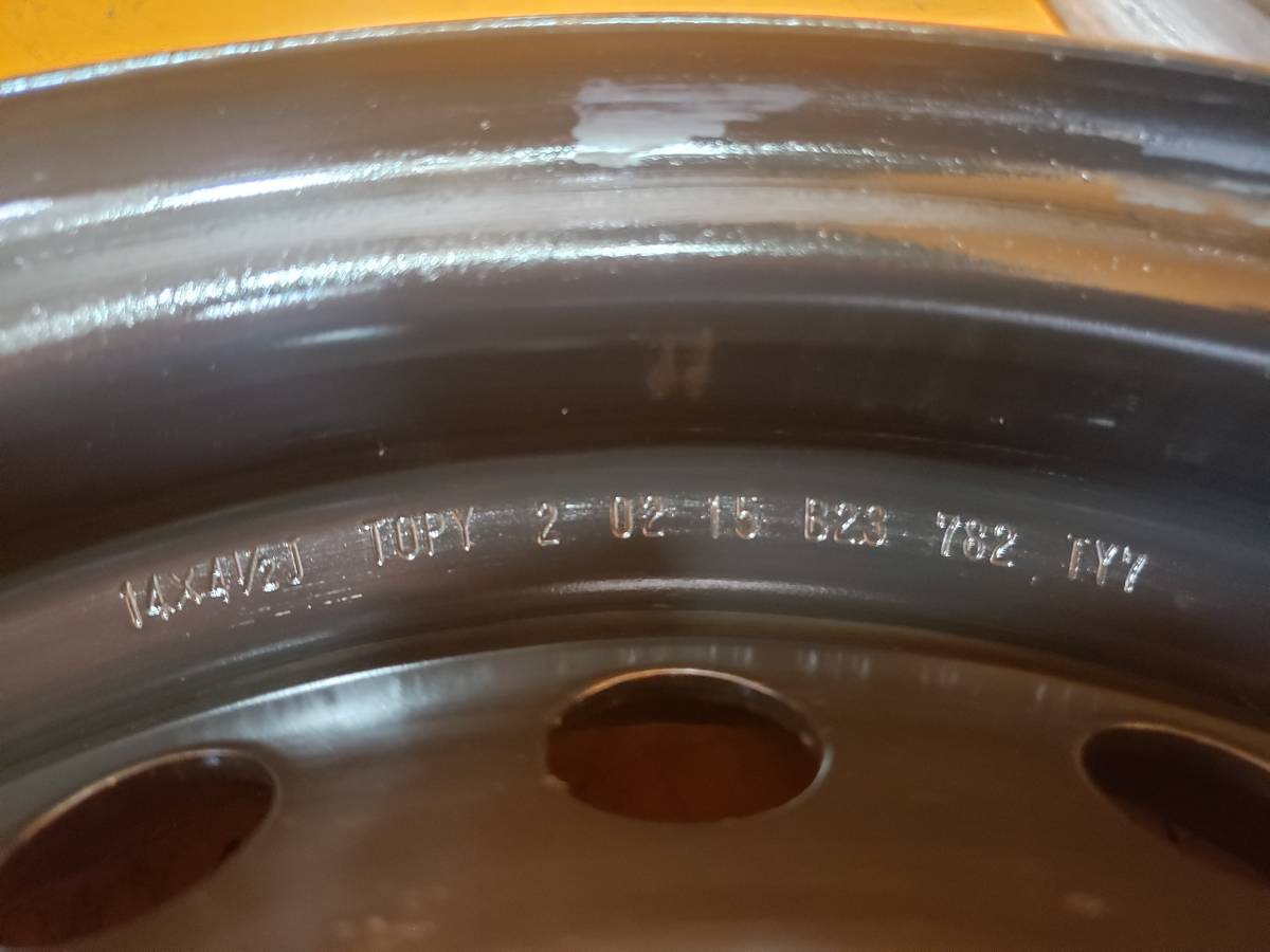 【R110】ホイール4本*スチール日産14×4.5J 4穴 PCD100 +45_画像8