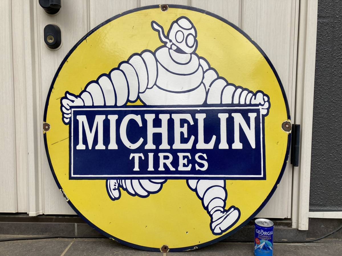 ビンテージ 大型 看板 MICHELIN ミシュラン 直径76cm 世田谷ベース-