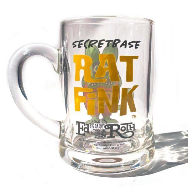 SECRET BASE ORIGINAL RAT FINK GLASS MUG (Back:Text Version) ラットフィンク シークレットベース グラス マグカップの画像3