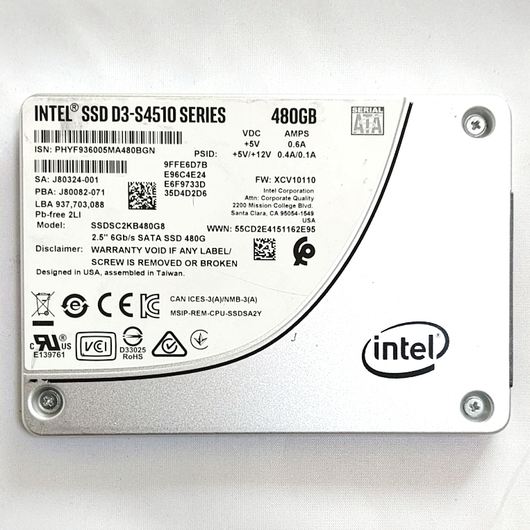 【良品】【2個セット】Intel SSD D3-S4510 SERIES 480GB_画像1