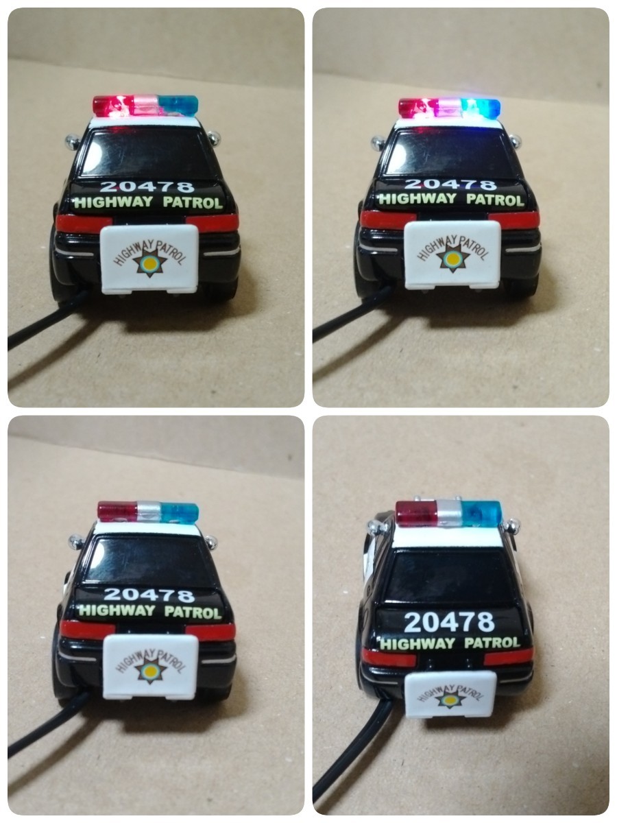 ダミースキャナー police アメ車 セダン パトカー チョロQ　タルガ　LED 12V 4灯点滅 盗難防止 防犯_画像3