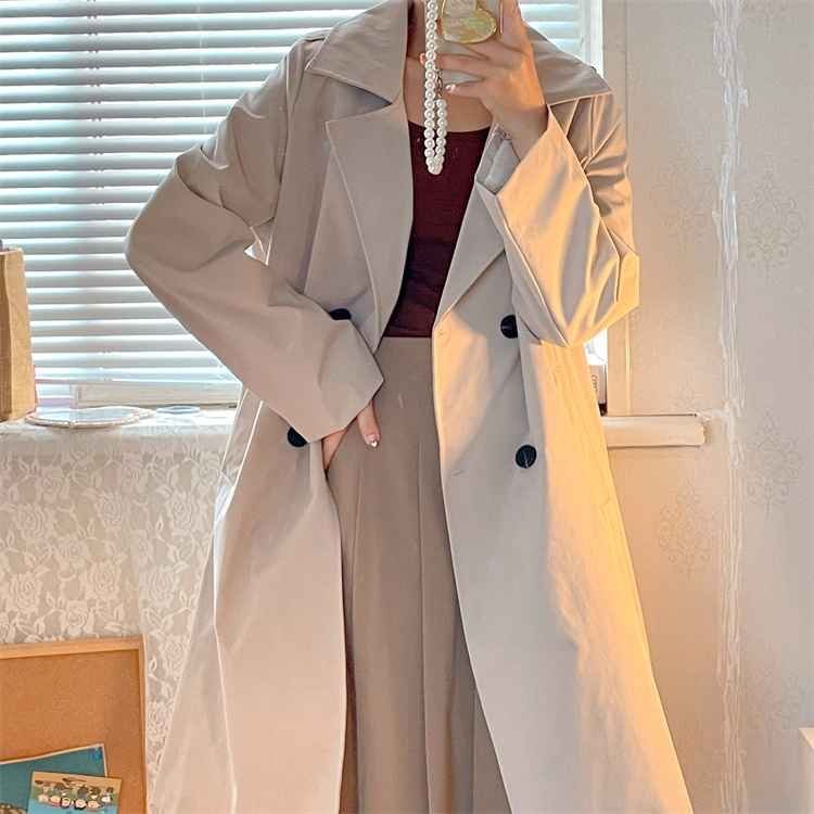 バンディング トレンチコート ダブルボタン 新品 S ブラック コート