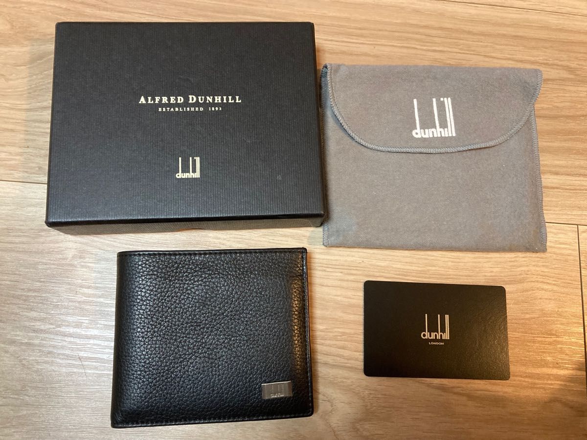 新品 未使用 箱あり dunhill ダンヒル 二つ折り 札入れ 黒 dunhill 二つ折り財布 ブラック