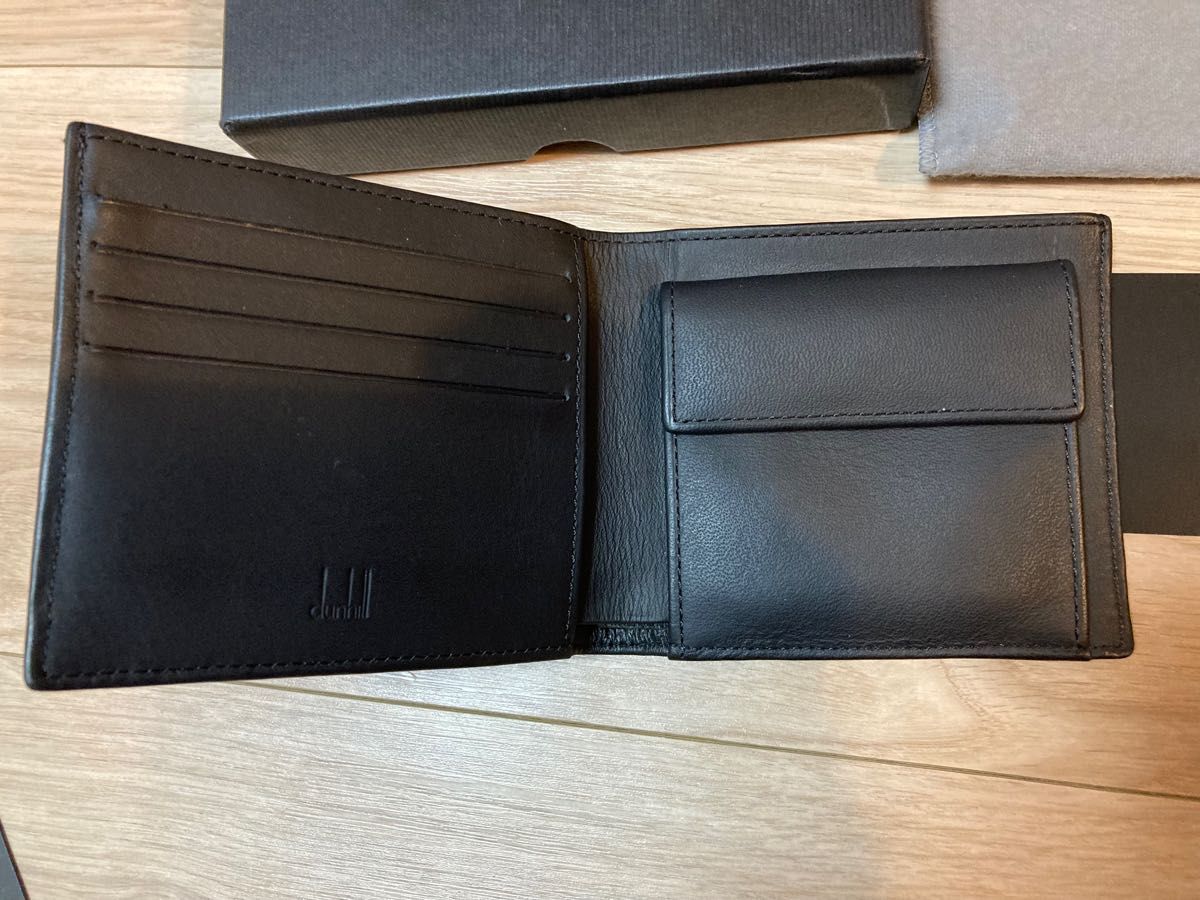 新品 未使用 箱あり dunhill ダンヒル 二つ折り 札入れ 黒 dunhill 二つ折り財布 ブラック