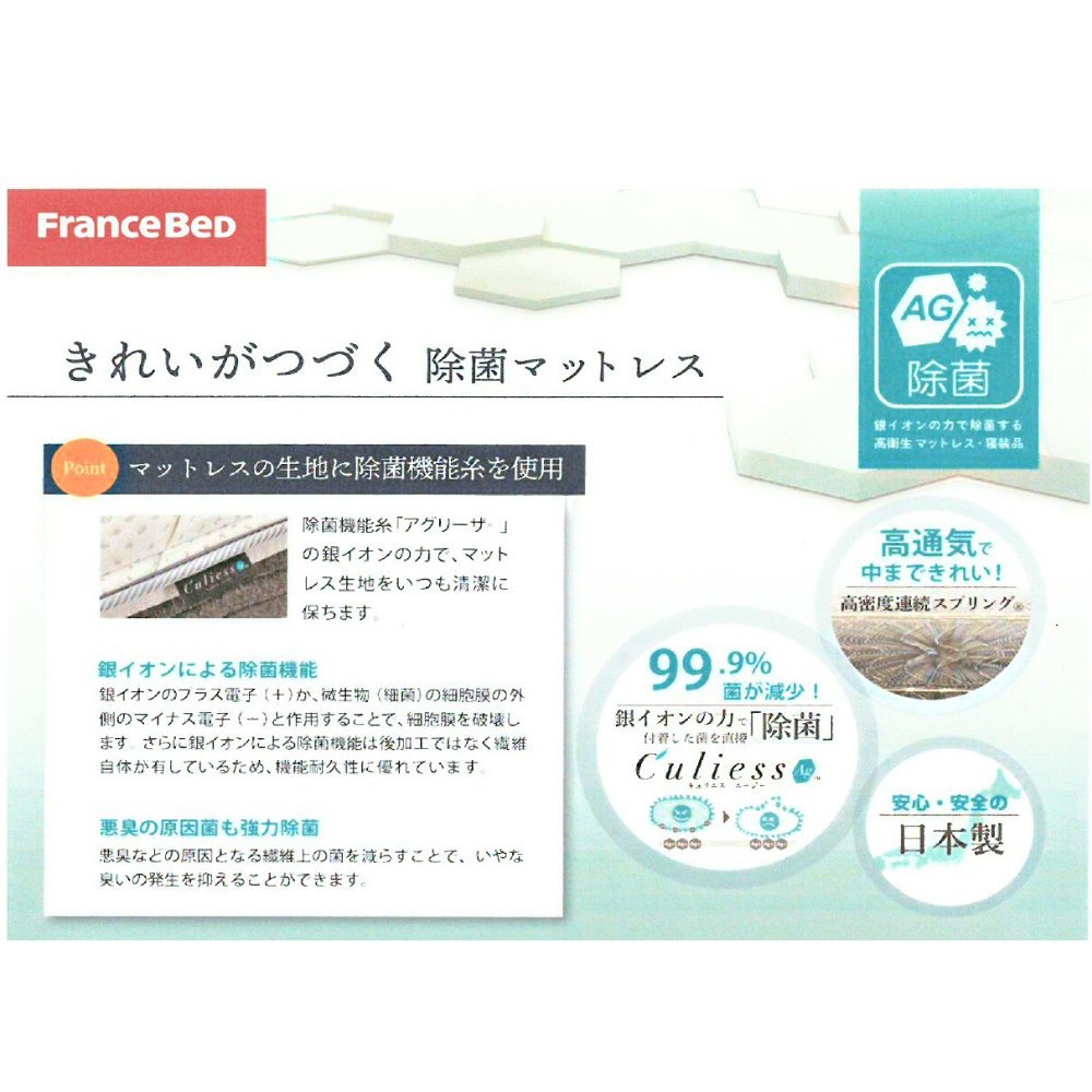 マットレス スプリング 反発 通気性 ベッド シングル 寝具 腰痛 除菌