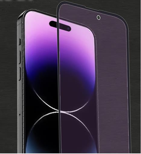 ［２枚セット］iphone14 Pro AG ガラス フィルム ブルーライトカット マット アンチグレア 艶消し 全面保護 全面吸着 反射防止 指紋防止_画像2