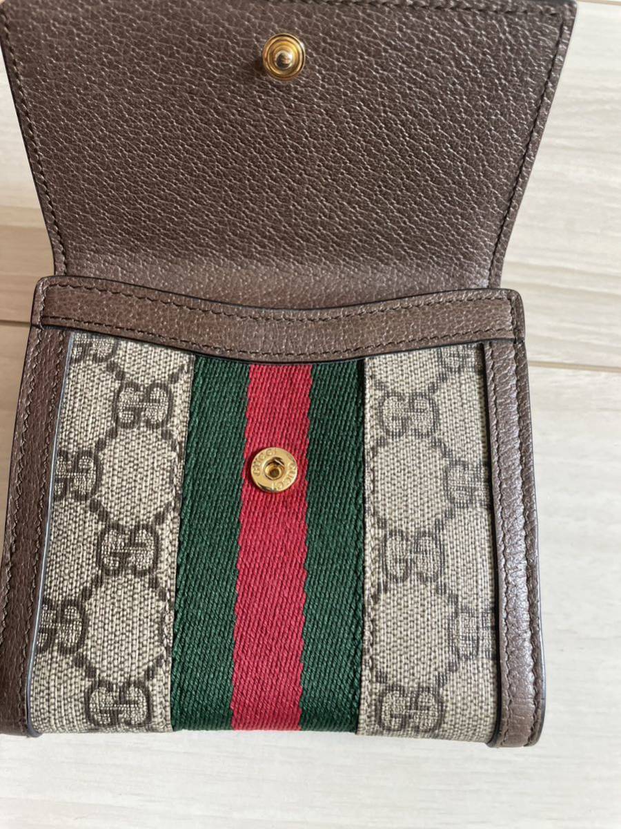 送料無料　大人気　GUCCI グッチ　オフィディア GG フレンチフラップウォレット 二つ折財布　レディース_画像2