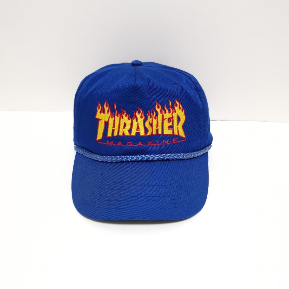 即決 90s スラッシャー THRASHER スナップバック キャップ FLAME フレイム 紐付き CAP USA