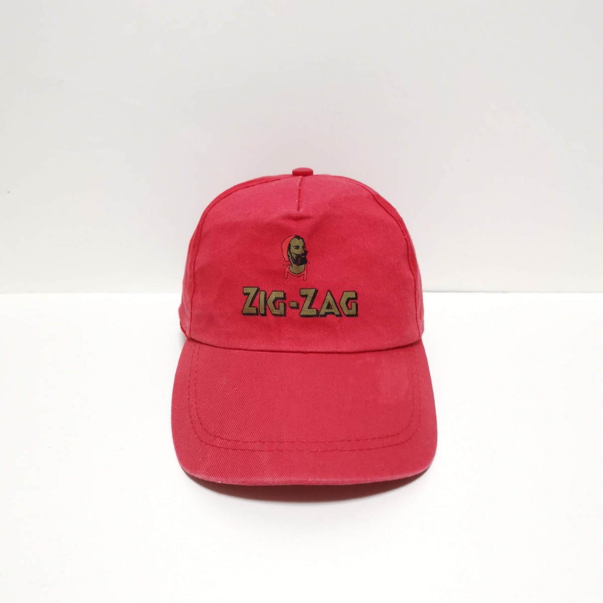 即決 90s ジグザグ ZIGZAG 5パネル CAP キャップ 帽子 レディース 赤