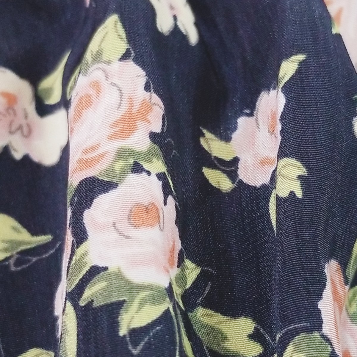 Y237[ beautiful goods ]OLIVE des OLIVE Olive des Olive short pants culotte back rubber M corresponding navy navy blue floral print total pattern ribbon attaching lovely 