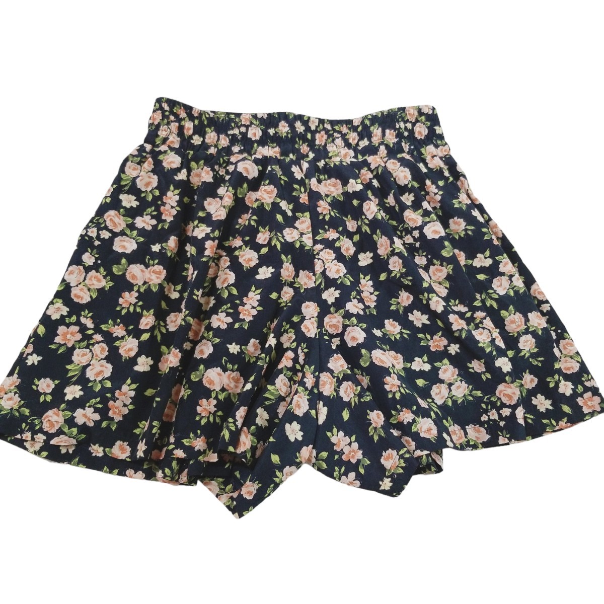 Y237[ beautiful goods ]OLIVE des OLIVE Olive des Olive short pants culotte back rubber M corresponding navy navy blue floral print total pattern ribbon attaching lovely 