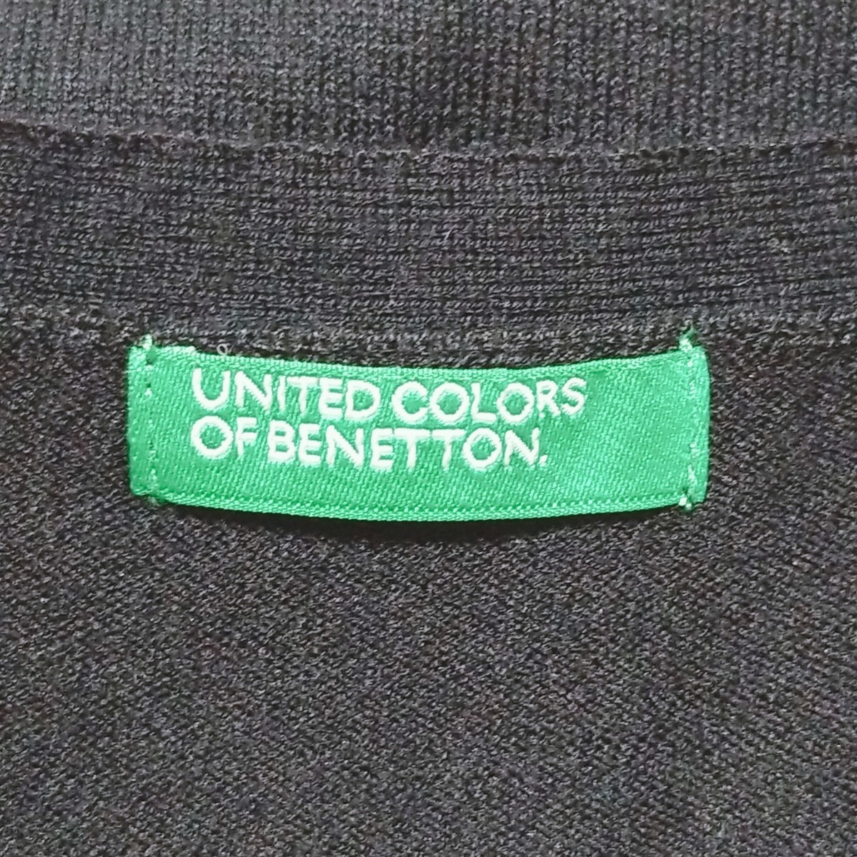 Y274[ прекрасный товар ]UNITED COLORS OF BENETTON Benetton V шея вязаный кардиган длинный рукав женский S чёрный черный простой универсальный защищающий от холода 