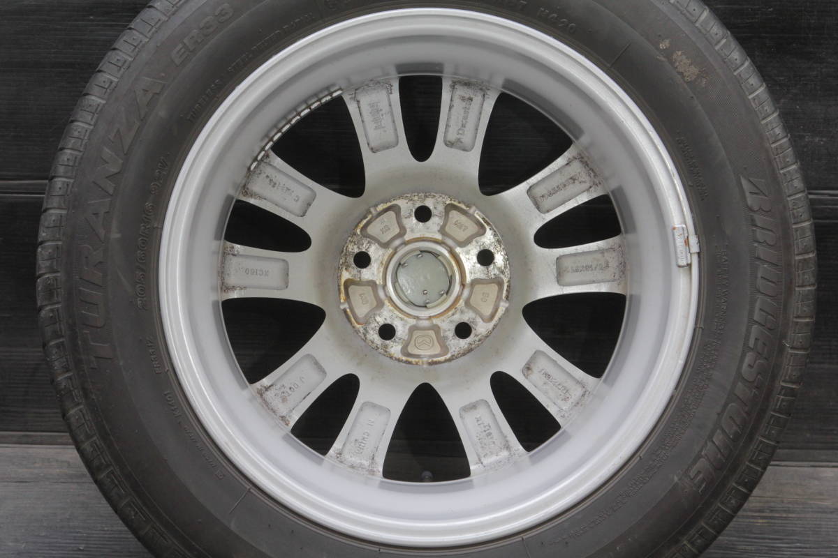 E4/条件付送料無料 ブリヂストン 夏タイヤ 205/60R16×6.5J +50 5H PCD114.3 マツダ純正 4本セット アクセラ アテンザ ビアンテ プレマシー_画像6