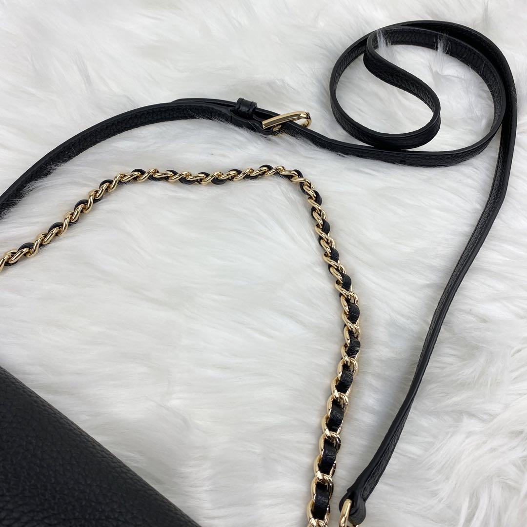極美品】トリーバーチ ショルダーバッグ 2way テア レザー 黒色