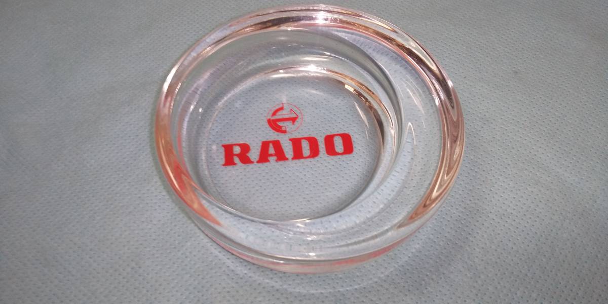 ビンテージ：ガラス製 灰皿 RADO ラドー アッシュトレイ アンティーク 小物入 未使用 NAYA/オクパナの画像1