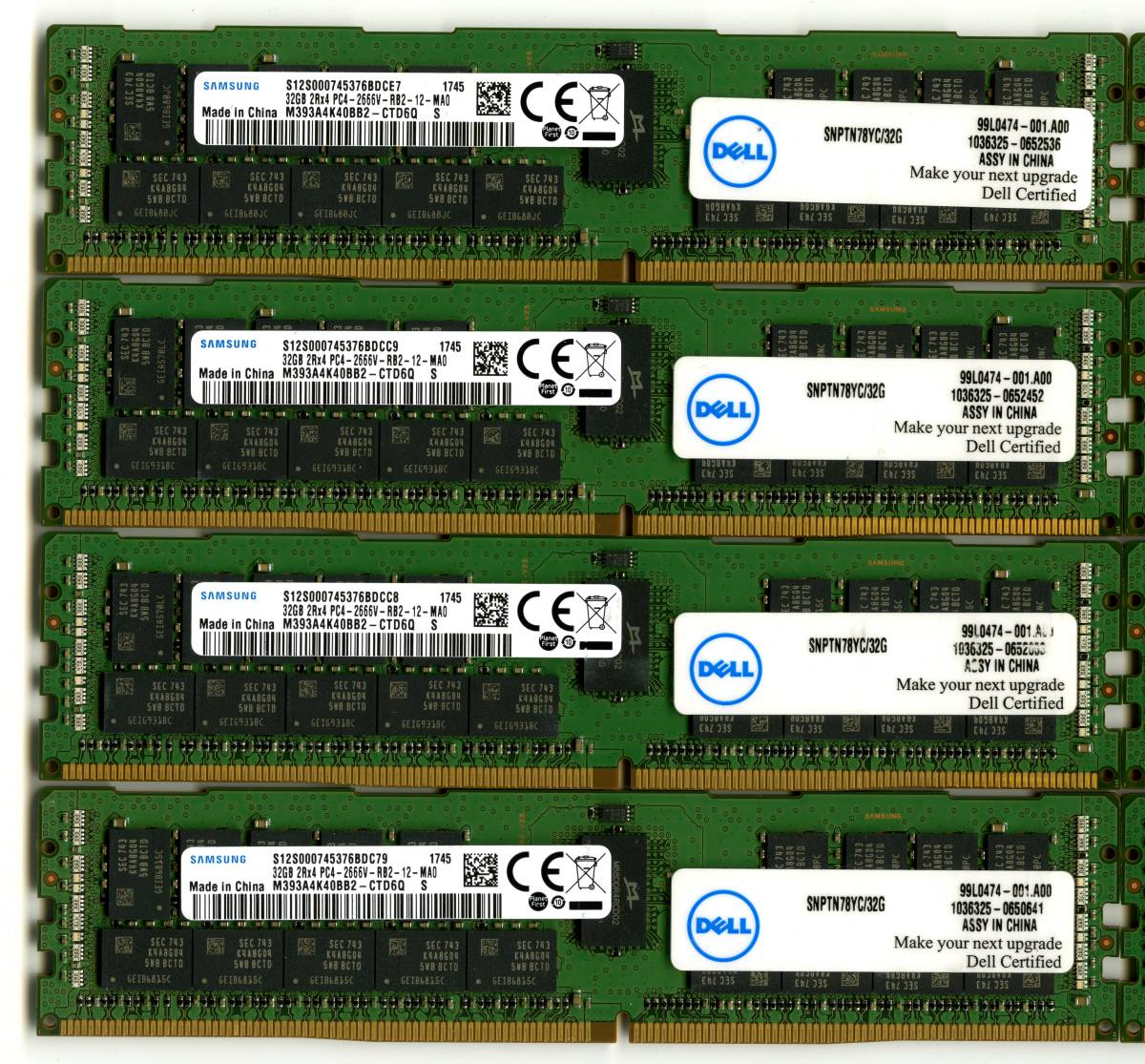 サムスン DDR4 ECC Registered 32GBx8枚 計256GB-