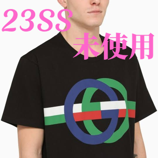 即決 未使用 定価71,500円 23SS 最新作 GUCCI グッチ ラウンド GGプリント Tシャツ
