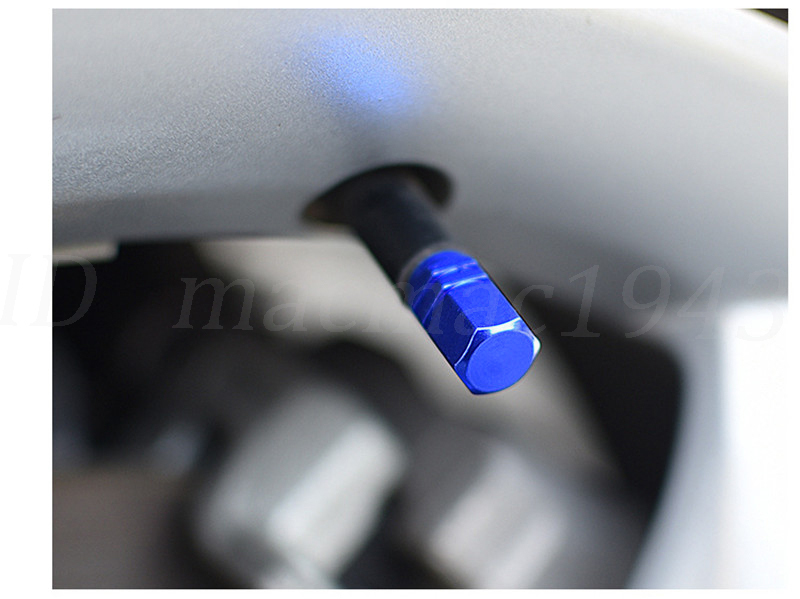 ■送料無料 即決■エアバルブ 4個セット ブルー アルミニウム製 キャップ ホイール タイヤ 汎用 軽量 青色 アルミ エアーバルブ ５_愛車のアクセントにいかがですか？