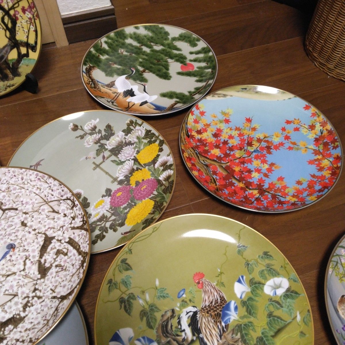 もめか様】限定版絵皿 フランクリン•ポーセリン 花の宴の内 飾り皿 6枚