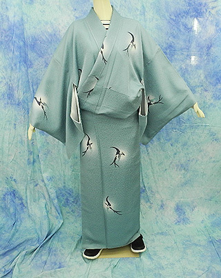 （61）訪問着　着物　草野一騎　一騎　為書き 正絹 SILK 大きいサイズ　未使用 Japanese Kimono　176cm 69inch unused